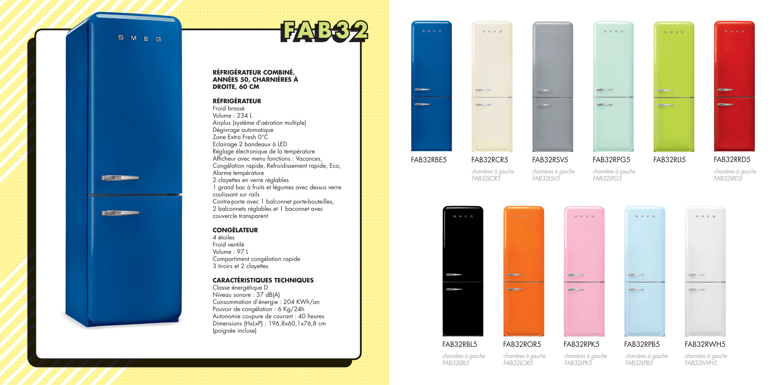 Réfrigérateur Smeg 'Années 50' fab32