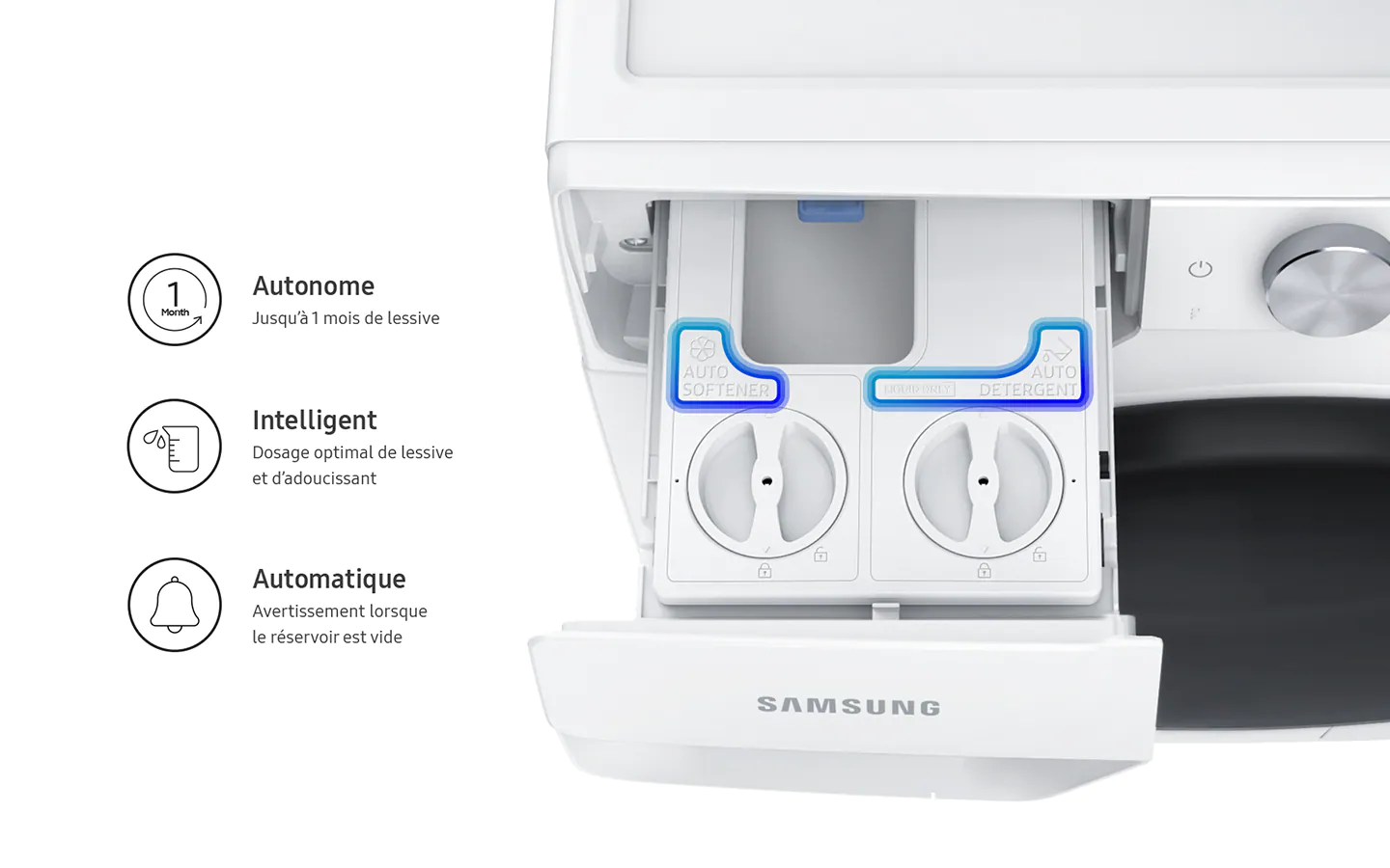 Lave linge Samsung WW90T634DLH -distributeur automatique de lessive