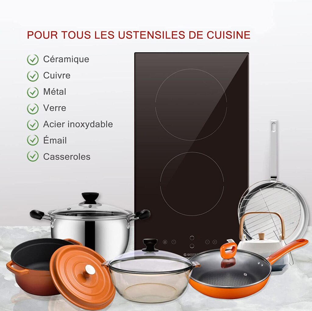 Table de cuisson domino vitrocéramique Gedtech GTV2Z3000B