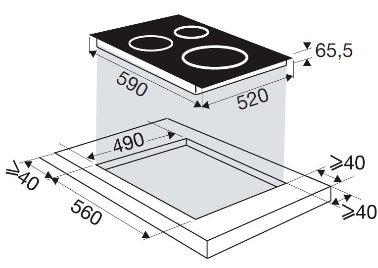 Table de cuisson à induction Brandt BPI6364B -3 Table de cuisson à induction Brandt BPI6364B