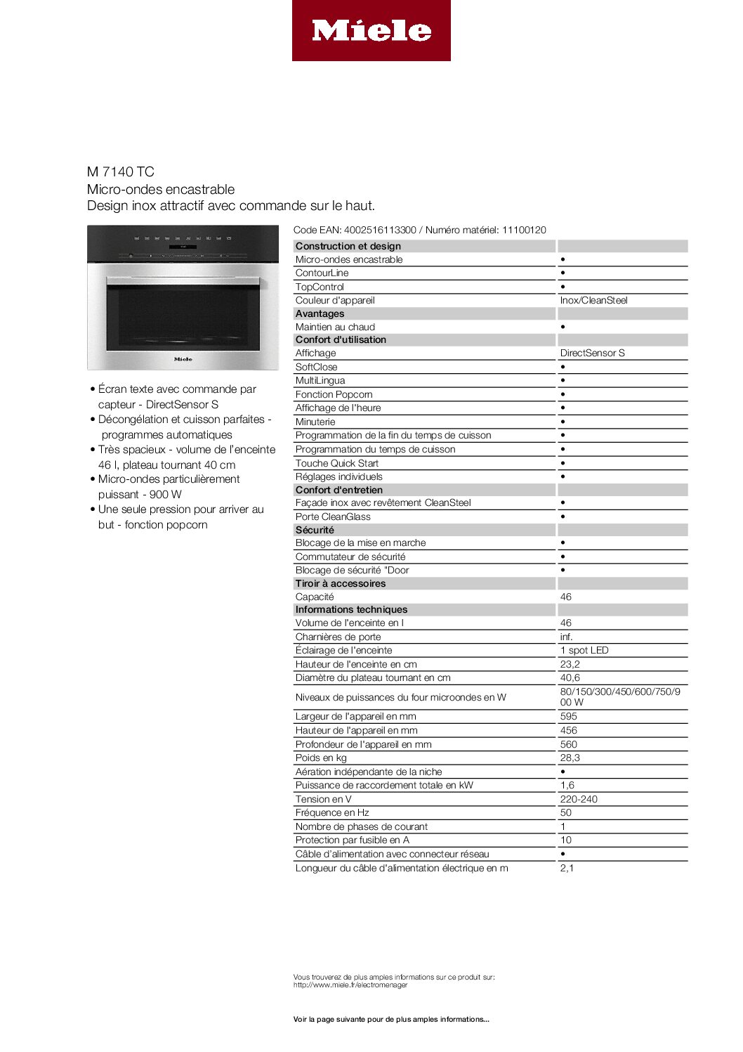 M 7140 TC fiche produit